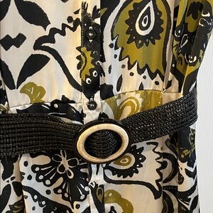 Zara Black and Olive Patterned Maxi Dress